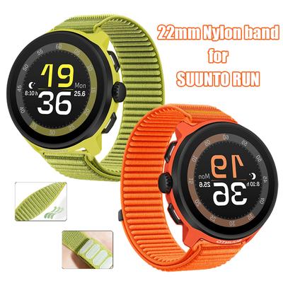 Correa de reloj de 22 mm compatible con accesorios Suunto Run. Correa de nailon transpirable y ligera adecuada para SUUNTO RUN.