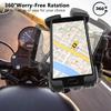 Bike Motorcycle Phone Mount,[Super Stable Metal] Bike Motorcycle Phone Holder With Security Lock, Bicycle Phone Mount With Soft Cushion & Adjustable