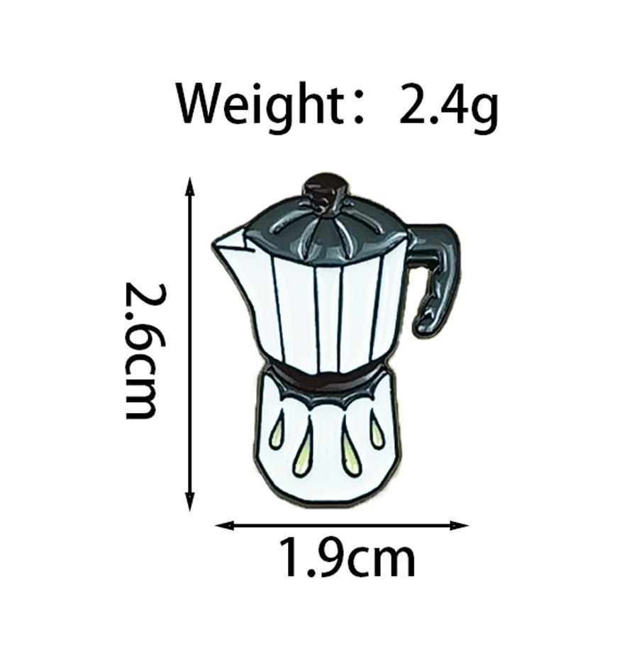 Cartoon Coffee Series Metal Brooch - Creative Design for Clothing & Backpack Accessories