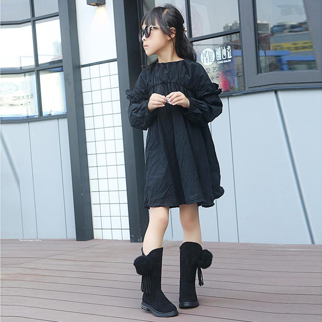 Toddler Infant Kids Baby Princess Plus Velvet Knot Shoes Fashion Leather Boots