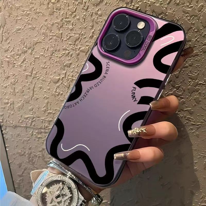 New English Black Pattern Is Suitable for Iphone17 Mobile Phone Case Apple 15promax/14 Foreign Trade 13pro16