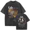 Korn Rock Band Follow The Leader Ftl Y2k T-shirt Uomo Lavata Manica Corta Girocollo Vintage Streetwear Casual Estate Grafica