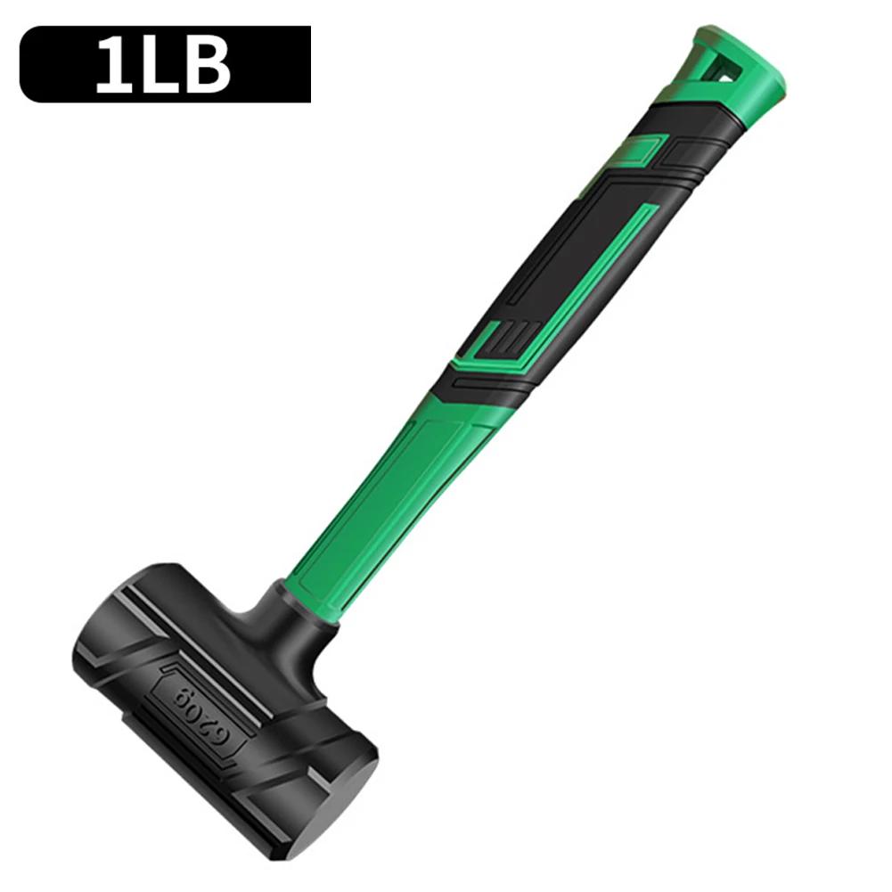 Non-elastic Rubber Hammer Half Hole Flat Top Black Installation Leather Hammer Hand Tools Power Tool Accessories