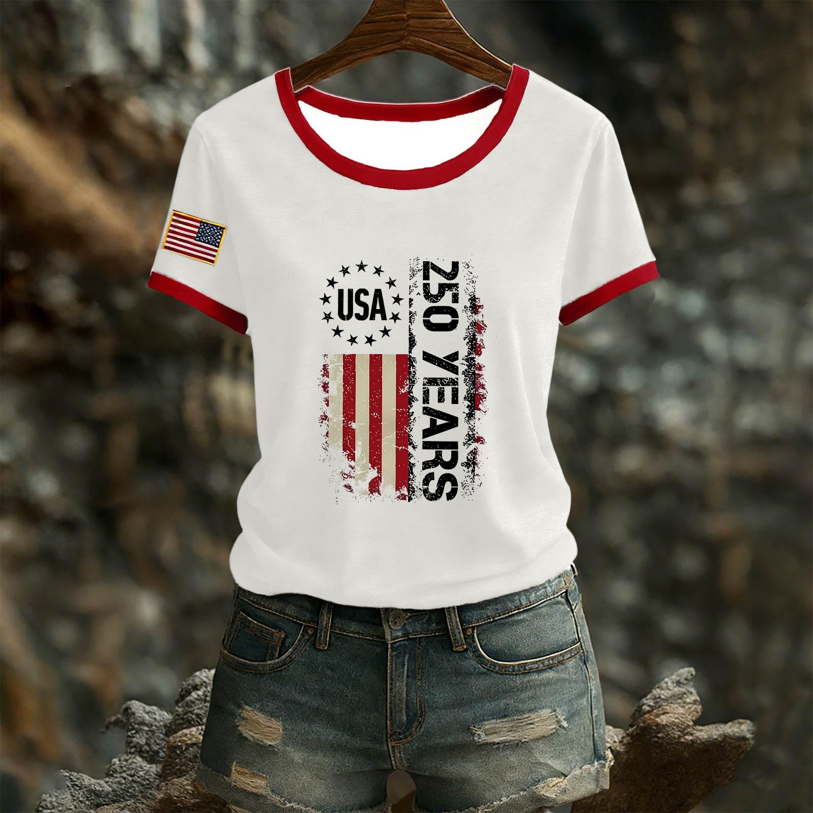 

Women s Casual Round Neck Short Sleeve Pullover Printed T-Shirt Top XL