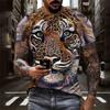 T-Shirts For Men 3D Cat Print Short Sleeve Tops Summer Fashion Animal T Shirt Loose Oversized Tee Shirt Men Clothing