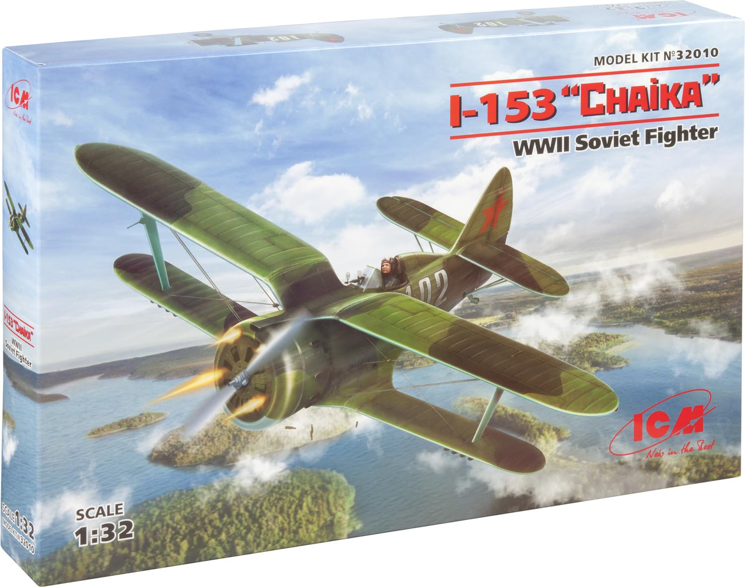 

ICM 1/32 scale Soviet Air Force Polikarpov I-153 Chaika plastic model kit 32010