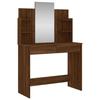 VidaXL Dressing Table with Mirror, Makeup Table with 2 Drawers, Cosmetic Table with 4 Shelves, Storage Furniture 837581