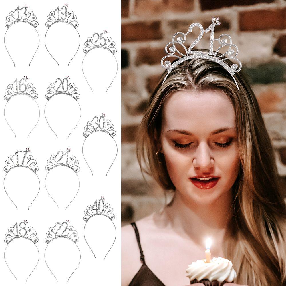 

Decor Crystal Crown Tiara Birthday Party Decoration Diadem Hair Jewelry Birthday Crown Headband 18