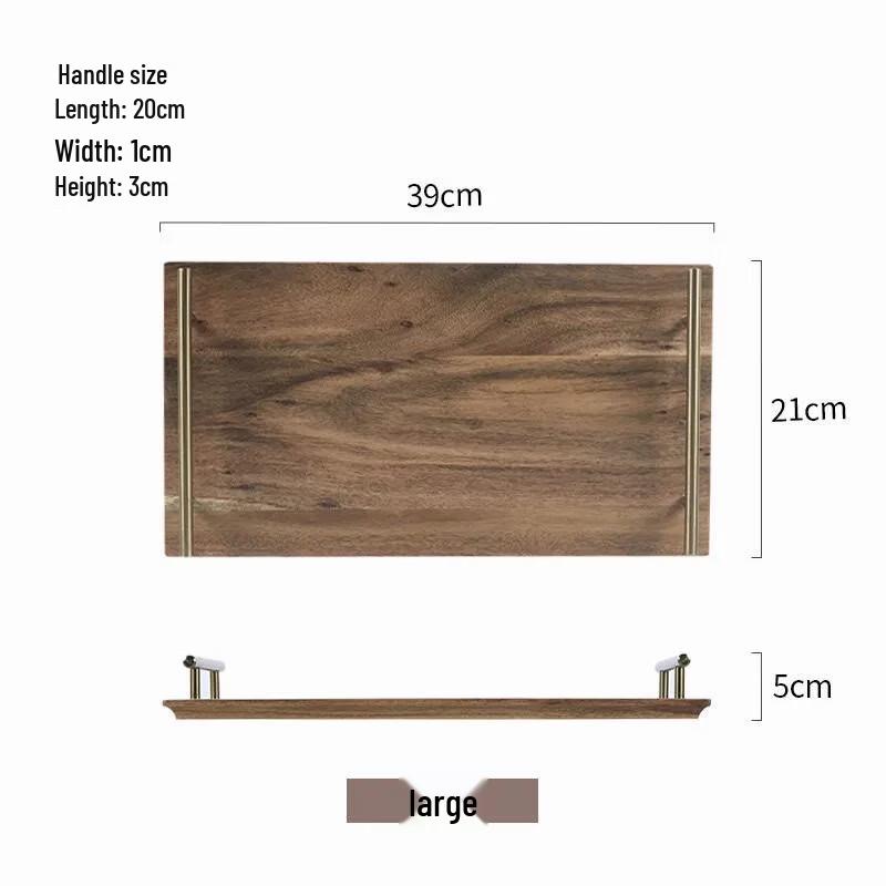 Acacia Wood Serving Plate with Copper Handle