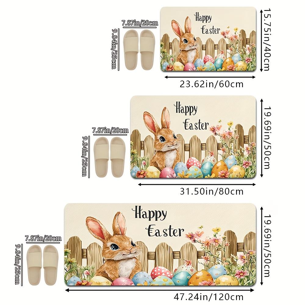 1 sztuka Wodoodporna, antypoślizgowa, grubo amortyzująca mata kuchenna z nadrukiem wielkanocnym, wytrzymała, komfortowa mata do stania do kuchni, łazienki
