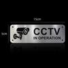 Brushed Aluminum Surveillance Sign Metal Safety Plate Anti-rust Stainless Steel Nameplate Durable Warning Label Outdoor