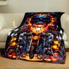 Skull Ghost Rider Motorcycle Blanket bedroom Blanket for Livingroom Couch lunch break Soft throw for Friend's festival Gift