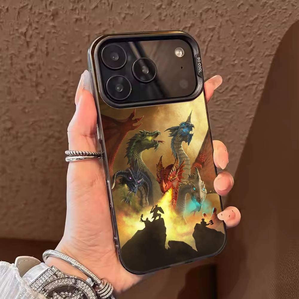 D-dungeons and D-Dragons  Phone Case For iPhone 17 16 15 14 13 12 11 Pro Max Plus Silver Candy Matte Cover