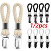 1/2/4PCS Multipurpose Braided Towel Clips Metal Clamp Bathroom Cotton Loop Cloth Hanger For Kitchen Home Storage