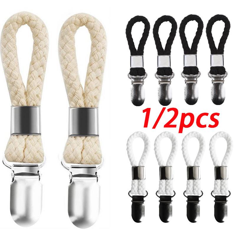 1/2/4PCS Multipurpose Braided Towel Clips Metal Clamp Bathroom Cotton Loop Cloth Hanger For Kitchen Home Storage