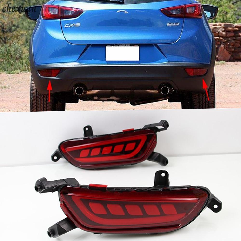 2PCS Reflector For Mazda CX-3 CX3 2015 2016 2017 2018 2019 2020 Car LED Rear Fog Lamp Brake Light Turn Signal Light
