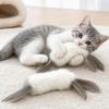 Faux Rabbit Fur Feather Interactive Pet Toys Cat Dog Kitten Hunting Toy Soft Plush Fluffy Cat Kicker Toy Simulation Bird Cat Toy
