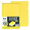 LIHIT LAB Clear 100 A4 File/Clear Holder, Sheets, Size, Yellow, G6100-17