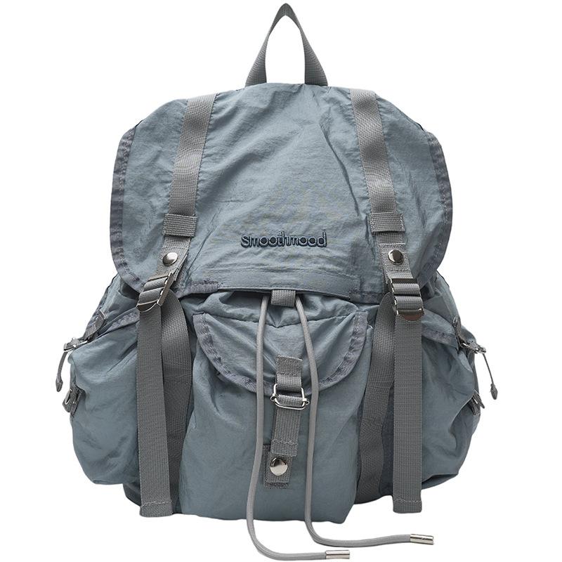 Schoolbag Casual Large Capacity Multi-Pocket Backpack Male Korean Version Niche Premium Travel Backpack Light Commuter Schoolbag Female