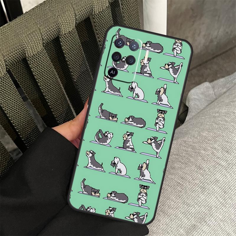 Cartoon Schnauzer Dog Case For Oppo A78 A98 A80 A40 A60 A18 A38 A58 A15 A17 A77 A74 A94 A54 A57S A16 A76 A96 Cover