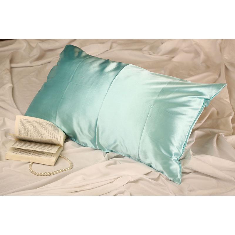 Solid Color Imitation Silk Pillowcase - Ice Silk Feel Satin Cushion Cover