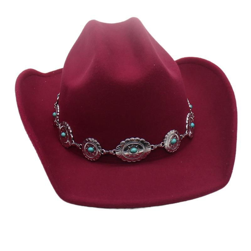 New One-Word Top Wide-Brimmed Denim Hat, Hot-Selling National European, American And Western Hat, Men'S And Women'S Fashion High-End Top Hat