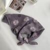 Cotton and linen silk scarf neck small square scarf summer retro literary floral decoration neck protection small scarf scarf headscarf headband