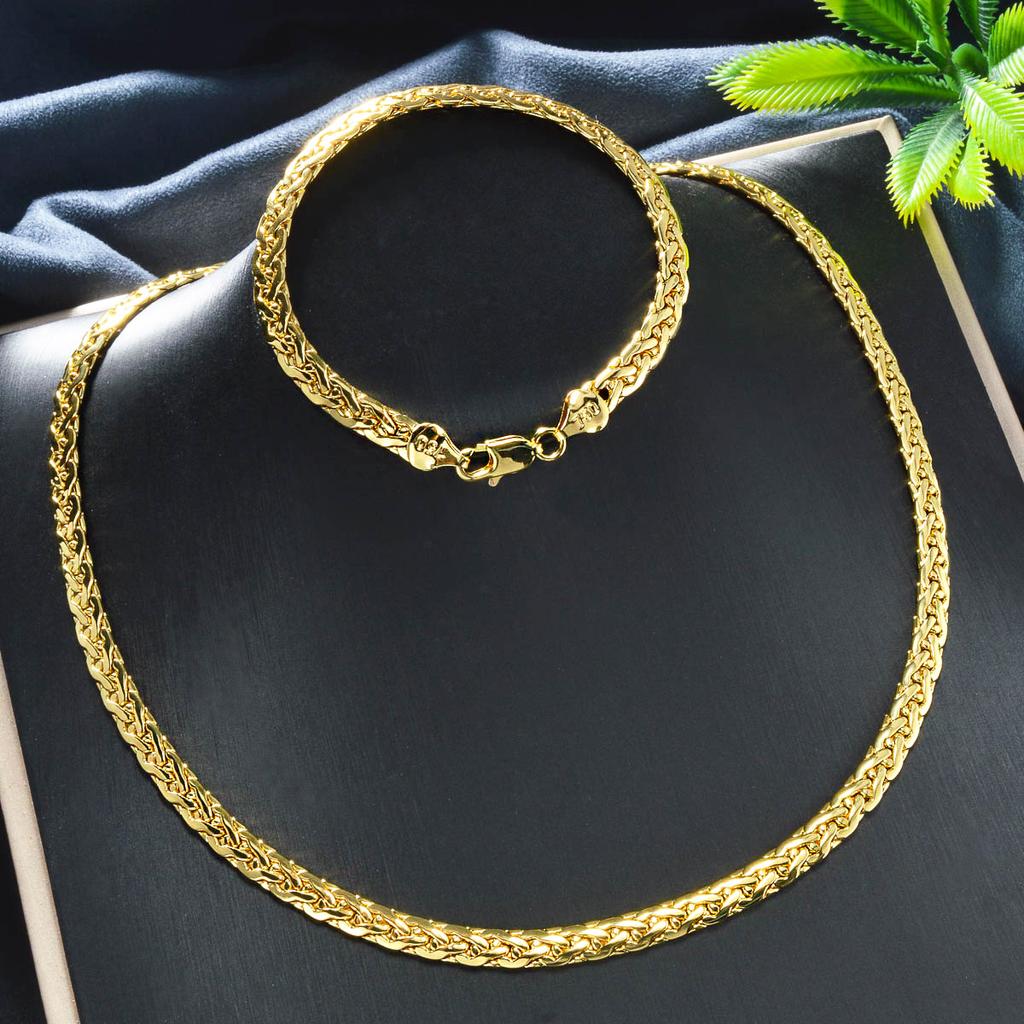 2026 Handgeflochtene Schlangenknochenkette für Herren, Massiv, Vielseitig, Vergoldet, Schlüsselbein-Kette, Hipster-Armband-Set