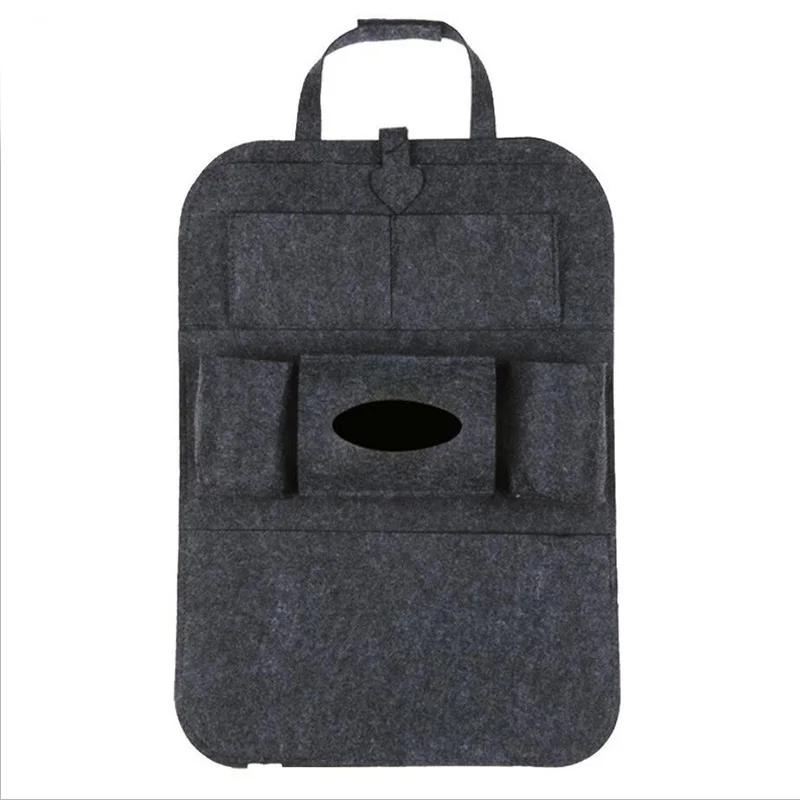 Universal Car Back Seat Storage Bag Organizer Trunk Elastic Felt Storage Bag 6 Pockets Organizer Hanging Car Accessories темно-серого