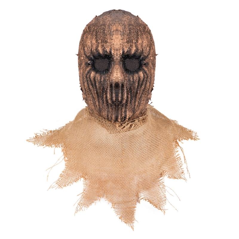 Party Costume Full Head Mask for Holiday Gatherings, Burlap-Look Horror Style for Pranks, Stage Scenes and Photos
