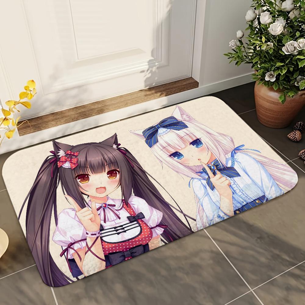 1pc Nekopara Bathroom Absorbent Mats Anti-Slip Mats Home Decor Supplies Carpets Home Kitchen Floor Mats
