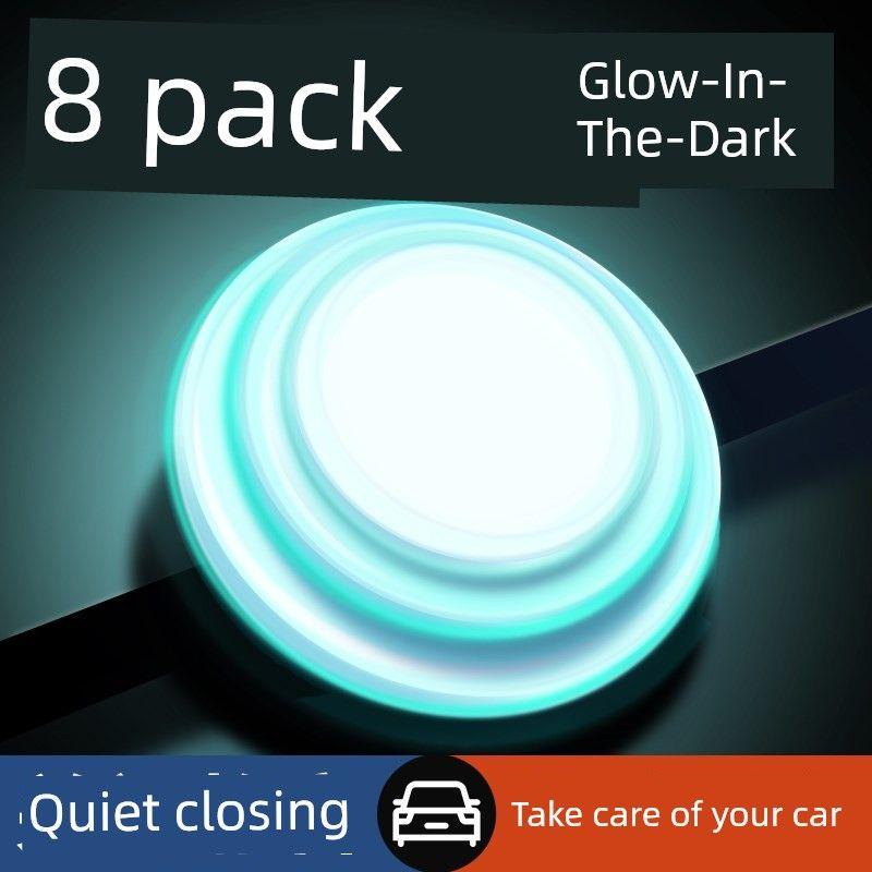 Car Door Shock-Absorbing Cushion Pad, Car Anti-Collision Strip, Rearview Mirror B Bumper Rubber Strip, Thickened Door Shock-Proof Pad Shockproof Pad-Luminous-8 Pieces