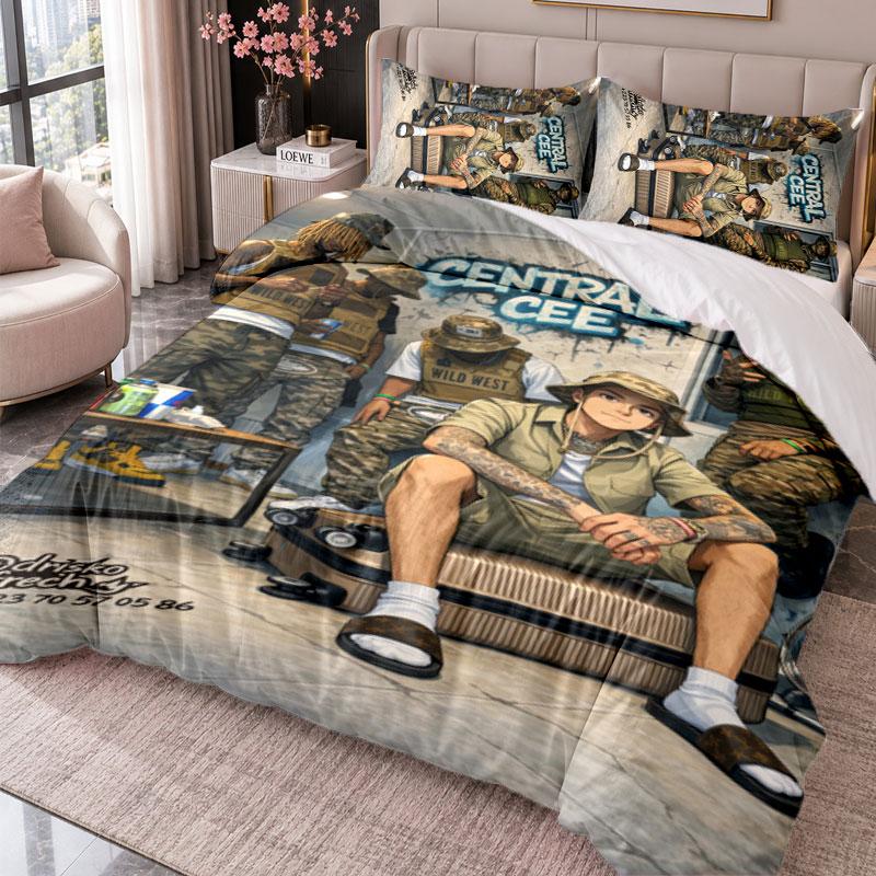 Central Cee 3Pcs Bedding Set Duvet Cover With Two Pillowcases For Bedroom Home Decoration
