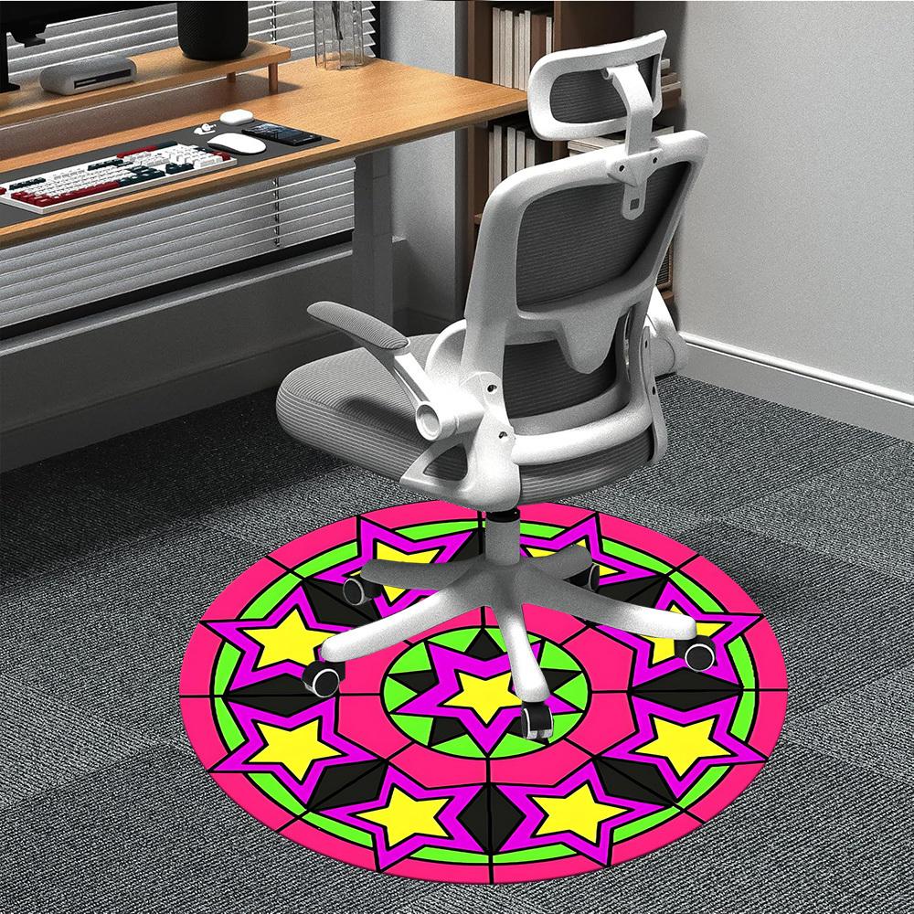 

1pc Star Mandala Chair Carpet for Office, Soft Comfortable Mat For Office, Living Room, Bedroom, Machine Washable Carpet yy251112080 80cm by 80cm