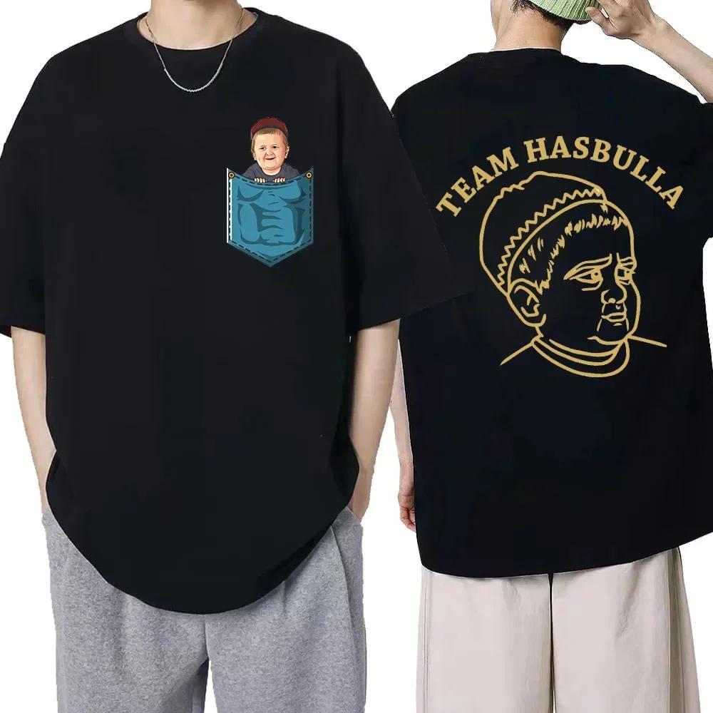 Klasické bavlněné tričko Team Hasbulla pro muže a ženy s motivem bojujícího Hasbully, hiphopové grafické tričko, topy, manga tričko, streetwear