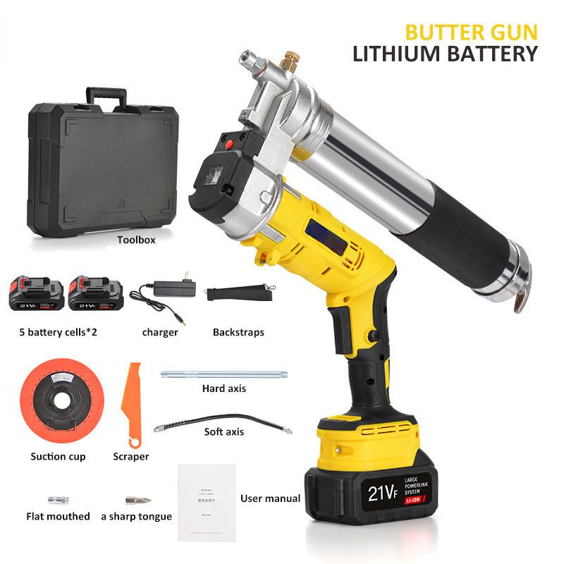 Rechargeable Electric Grease Gun Automatic Lithium Battery High Pressure Oil Injector Portable Lube Oil Tool