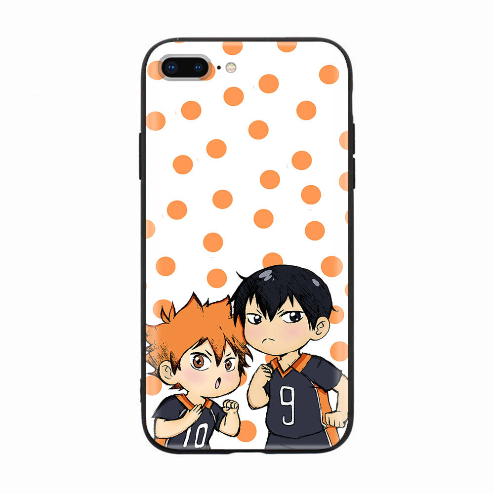 Black Case for Xiaomi Redmi 13C Note 9 iPhone XR 7 8 14 15 11 12 13 X XS Pro Max Samsung A25 S23 S24 FE Ultra Plus Haikyuu