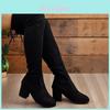 2024 New Autumn Winter Plus Size Over Knee Long Boots Women Slimming Stretchy High Heeled Chunky Knee High Boots