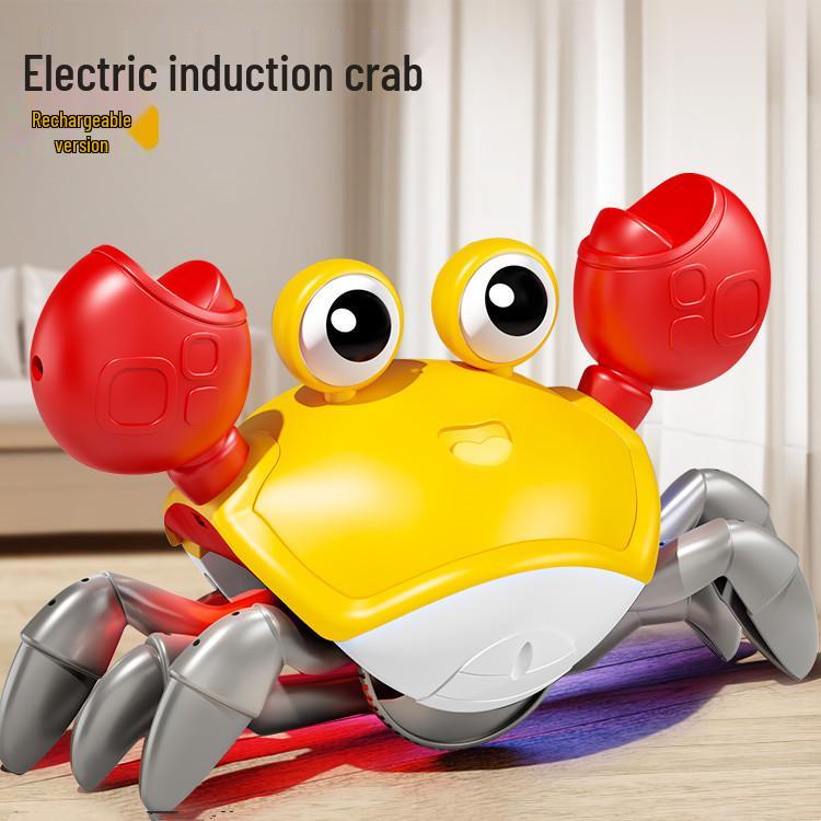 Runaway Crab with Charging, Music & Lights - Interactive Crawling Toy for Kids