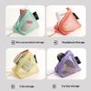 Triangular Mesh Bag Lipstick Jewelry Cosmetic Bag Portable Rope Design Mini Coin Purse Dopamine Color Candy Color Storage Bag