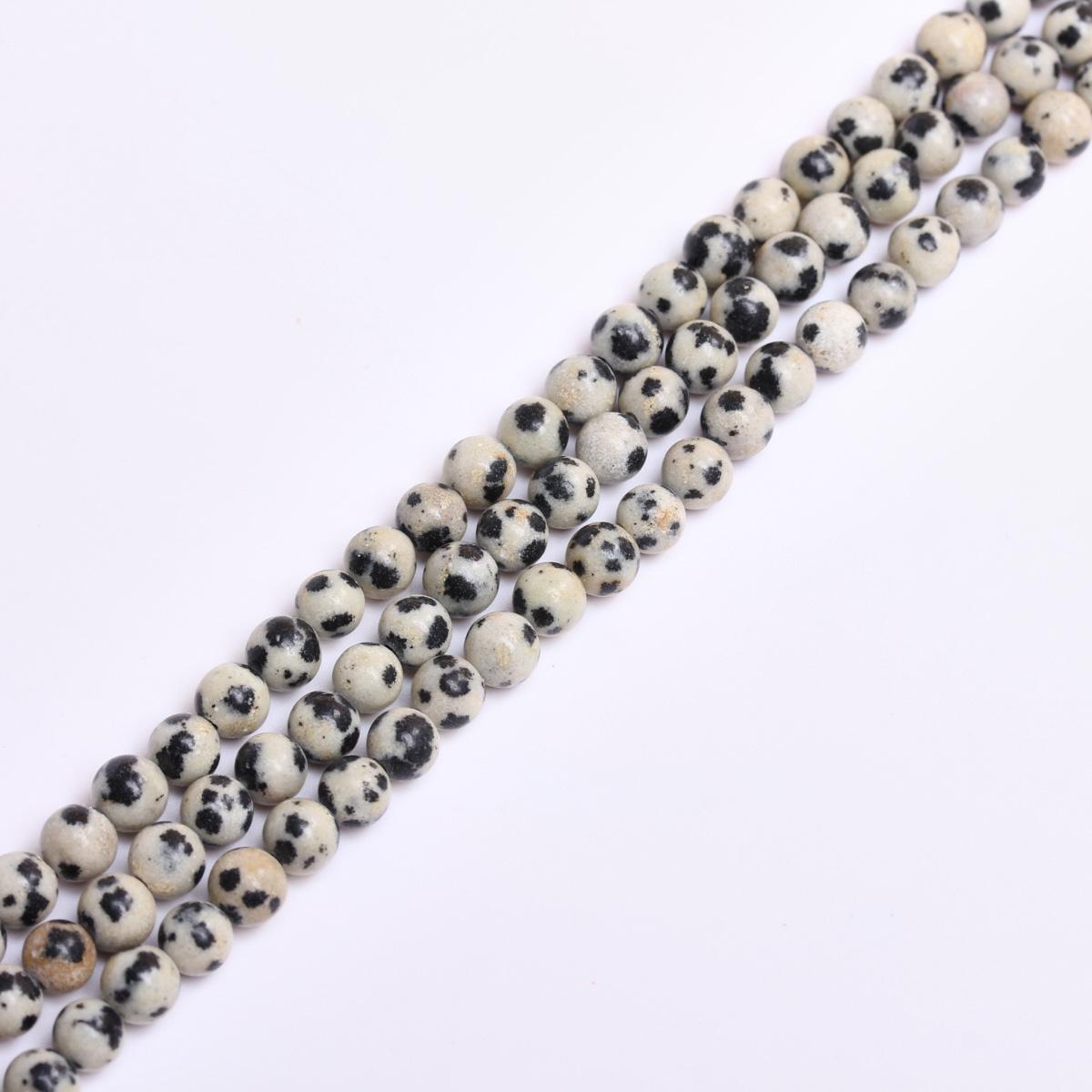 

4-12 мм Натуральный камень Яшма Драгоценный камень Аксессуары для изготовления ювелирных изделий Ожерелье Браслет Рассыпные Пятнистые Круглые Бусины DIY Бисероплетение Далмация 3 нити бусин 4mm
