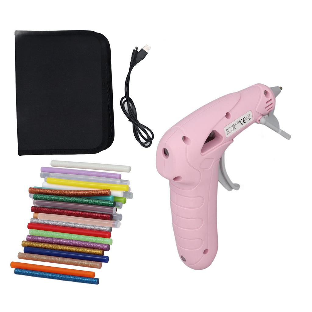 Hot Melt Glue Gun USB Rechargeable Cordless Mini Hot Melt Gun With 30PCS Adhesive Bars Tool Bag and