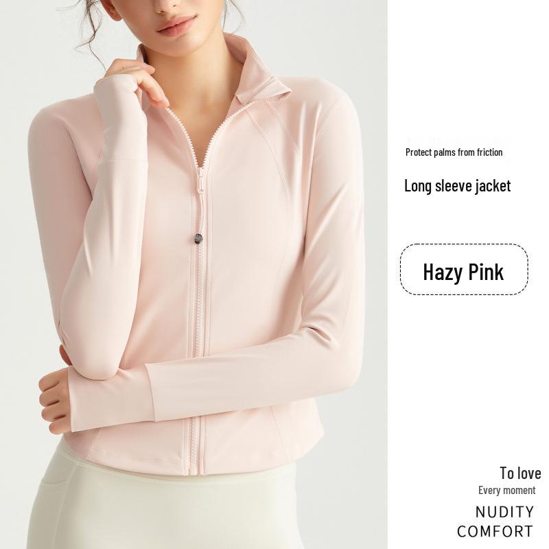 Γυναικείο Στενό Ζακέτο Γιόγκα με Φερμουάρ - Όρθιος Γιακάς, Κορδόνι στη Μέση, Αθλητικά Ρούχα για Γυμναστική & Τρέξιμο, Καλοκαίρι 2025.