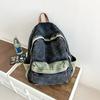 High Quality Denim Color Blocking Designer Style Portable Backpacks for Unisex Fashi Youth Casual Large Capacity School Bags