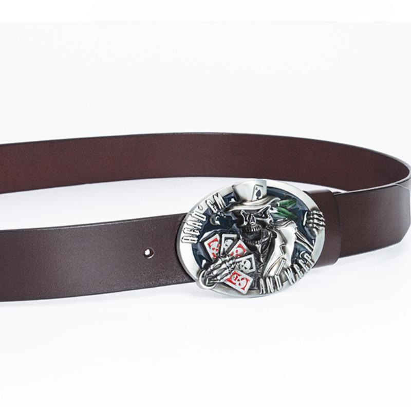 Alloy Belt American Skeleton Playing Card Modeling Belt Fashion Trend Personalized Western Denim Belt