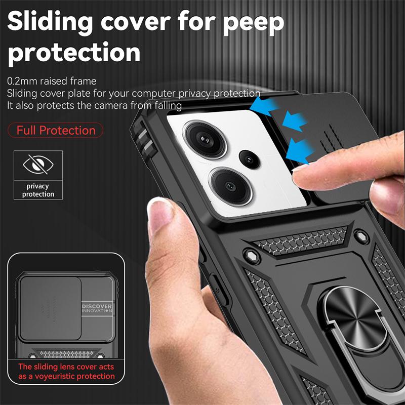 Full Cover For Xiaomi Poco X6 5G Case For Poco X6 5G Anti-knock Push Window Magnetic Phone Holder Back Case For Poco X6 5G Case