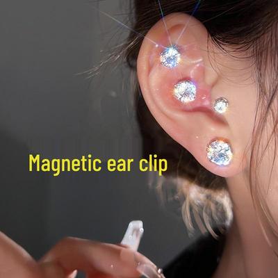Cochlear Magnetische Zirkon Ohr Manschetten Ohrringe: Kein Piercing erforderlich, Unisex, Hochwertiges geometrisches Design