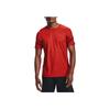 Under Armour Rush Logo Print Color Block Training Short Sleeve T-Shirt Men Tops Orange 1366064-839