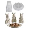 Easter Rabbit Tray Mould Silicone Cute 3D Fruit Plates Easter Bunny Tray Mold Resin Crafts For Thanksgiving Holiday Party Office