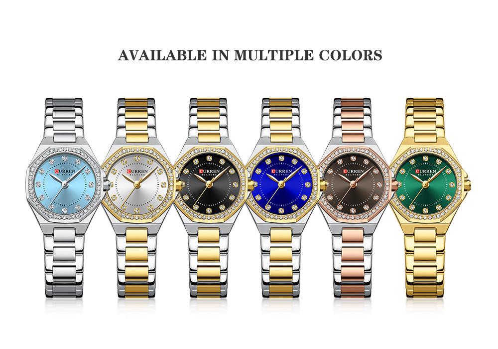 CURREN 9100 Women's Waterproof Quartz Watch with Steel Band and Small Dial